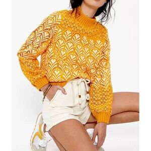 Gayla Lace Blouse Daniel Rainn  Anthropologie Mustard Yellow Zip Neck Tunic XS